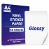 A4 Paper Sheets Adhesive Printable Label Sticker Paper Glossy for Inkjet/Laser Printer White Vinyl Label Copy Paper Gift Sticker